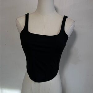 Reoria Bustier Corset Tank Black Zip Tank Top Size Medium NWOT